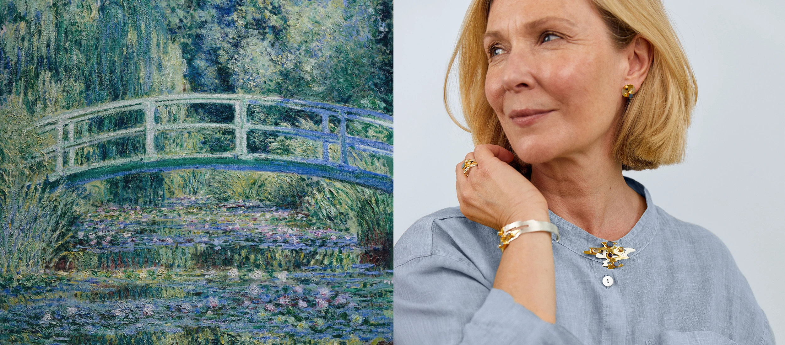 Monet art inspired opal jewellery october birthstone