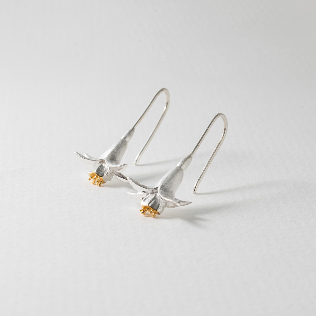 Paula Bolton Silver Jewellery - Fuchsia Flower Hook Earrings