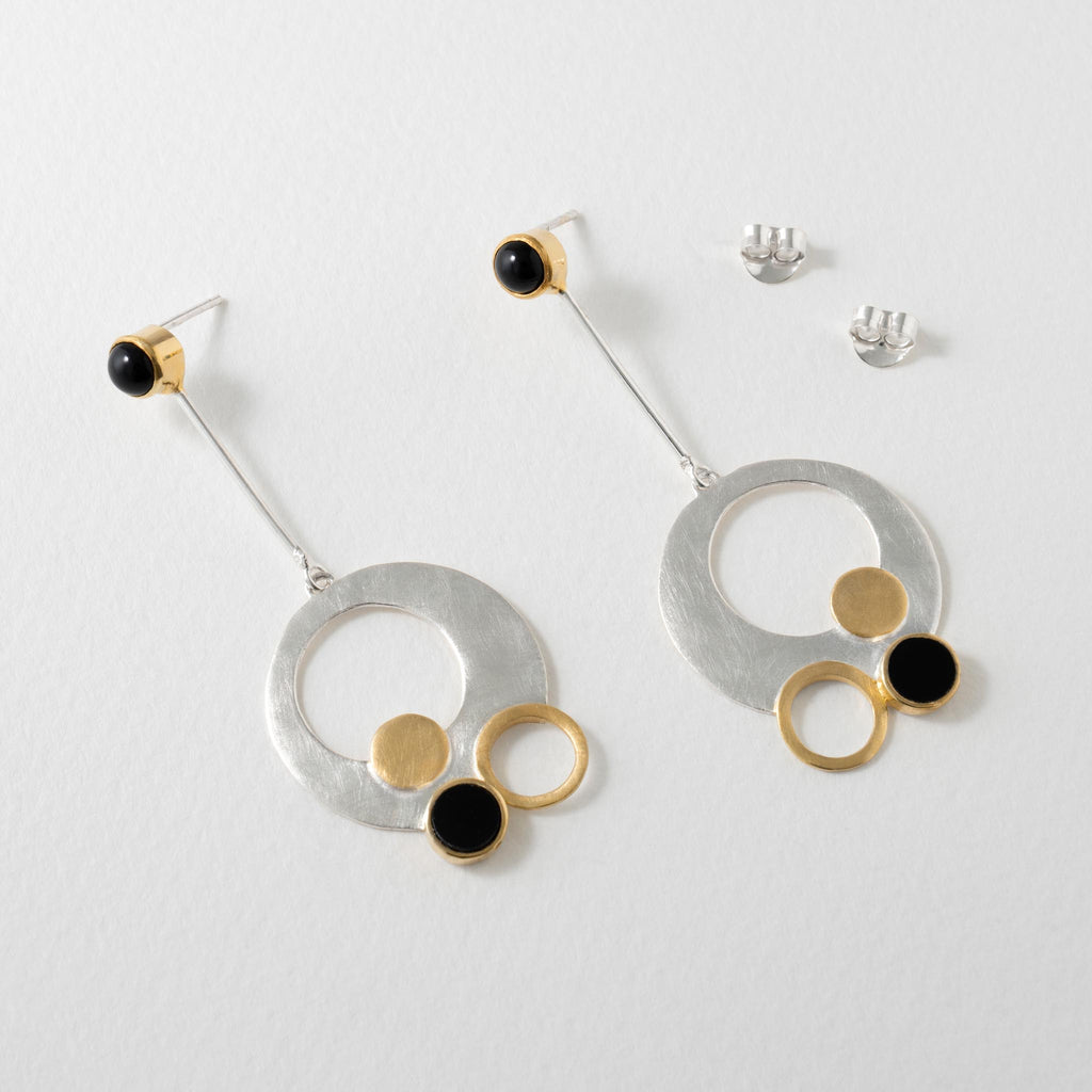 Paula Bolton Silver Jewellery - Klimt Circle Designer Earrings
