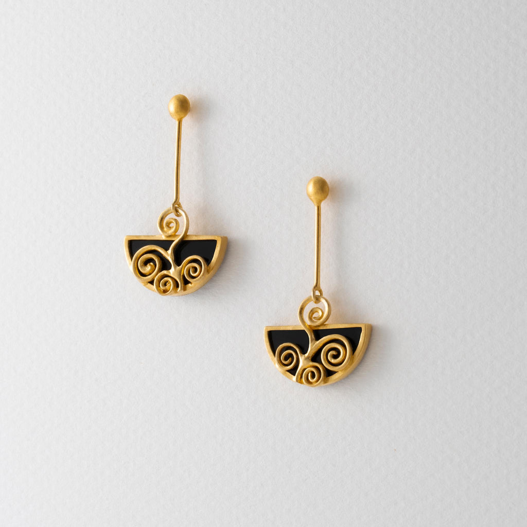 Paula Bolton Silver Jewellery - Klimt Inspired Gold Earrings