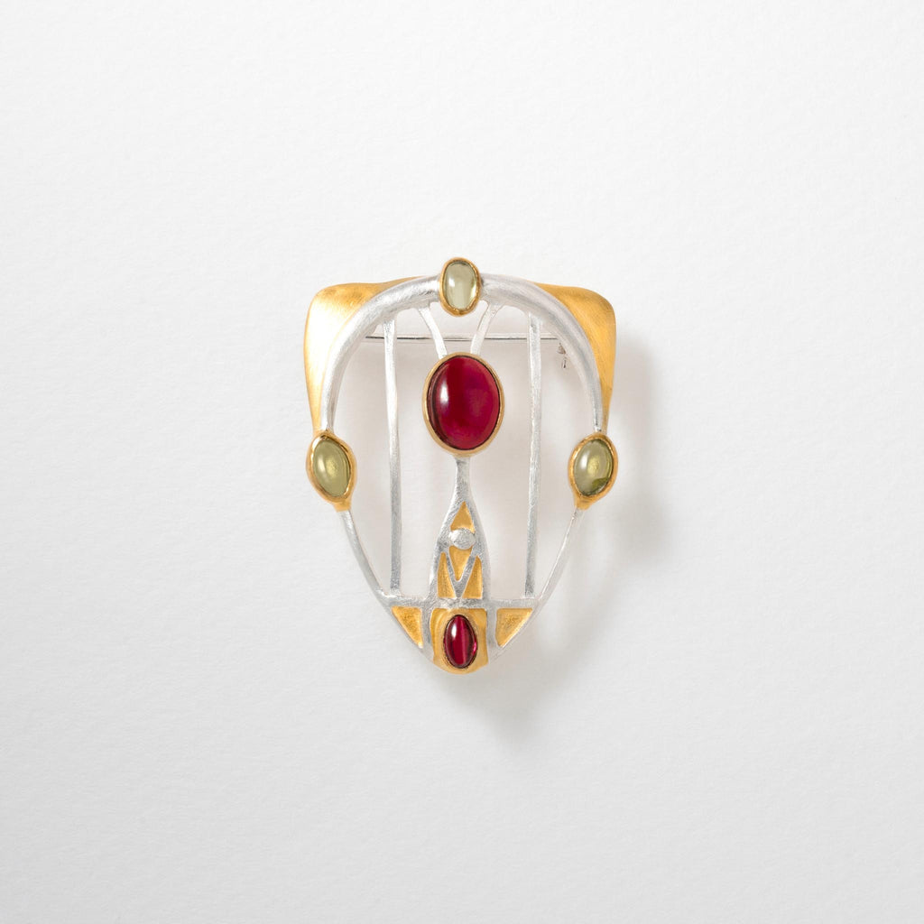 Paula Bolton Silver Jewellery - Macdonald Gesso Art Nouveau Brooch