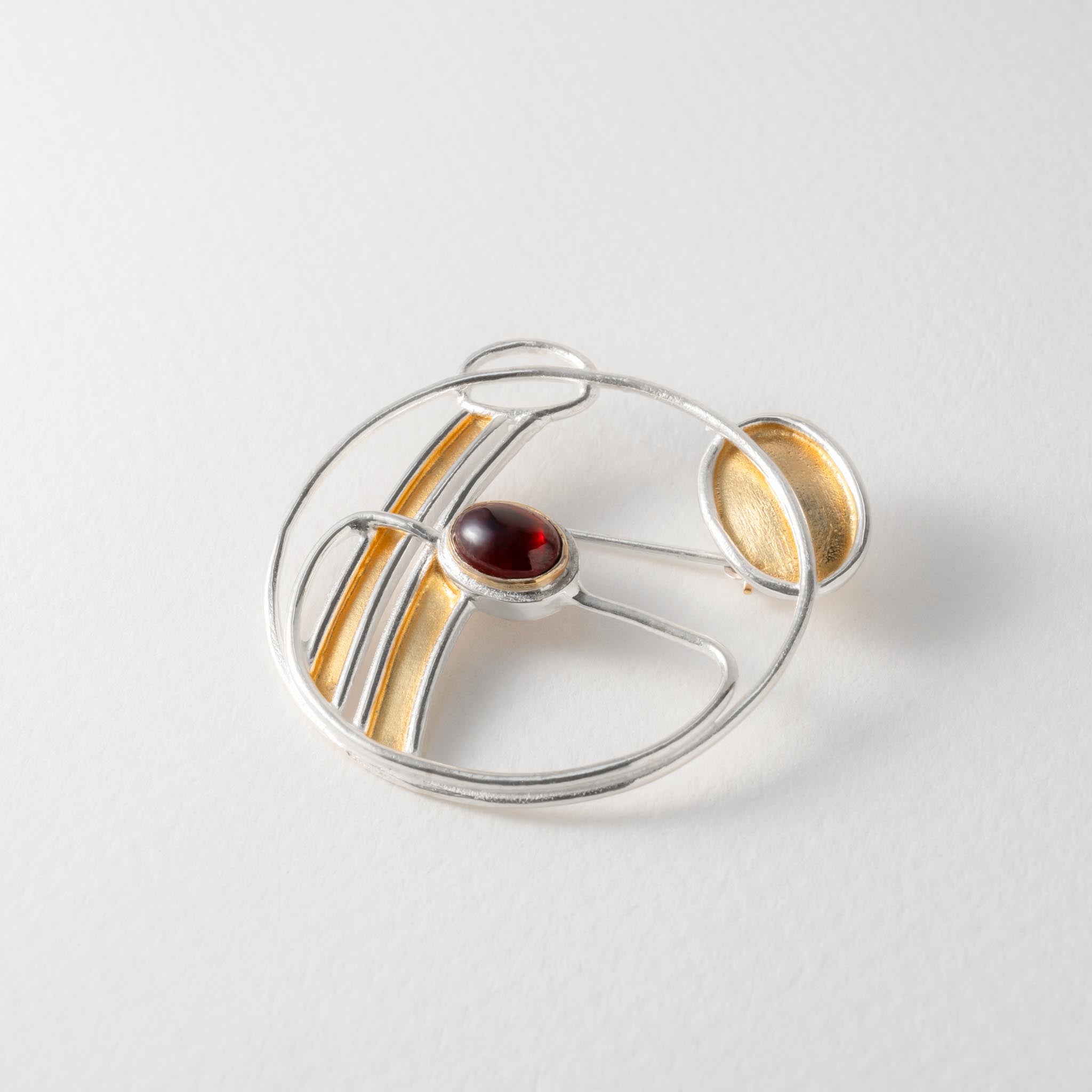 Paula Bolton Silver Jewellery - Art Nouveau Garnet Brooch