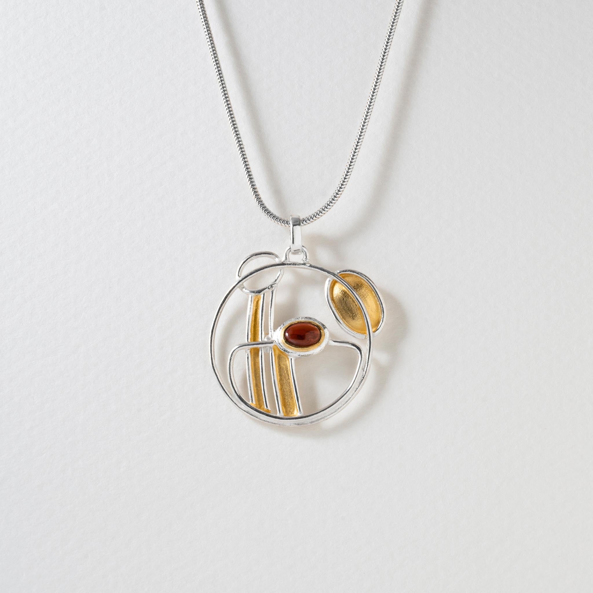 Paula Bolton Silver Jewellery - Art Nouveau Garnet Necklace