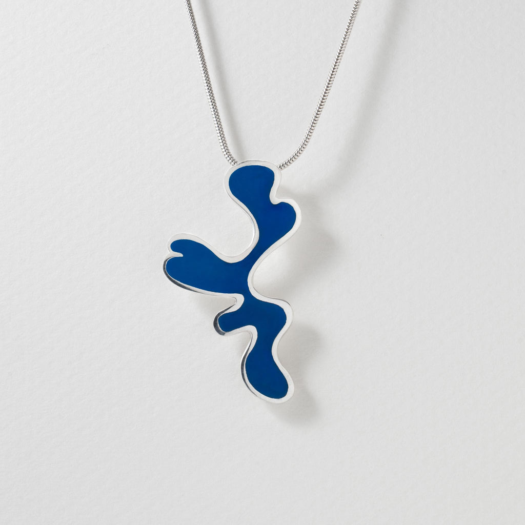 Paula Bolton Silver Jewellery - Matisse Blue Art Necklace Pendant