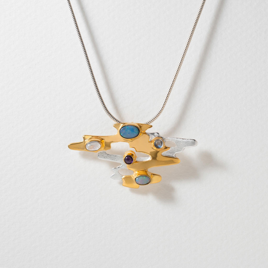 Paula Bolton Silver Jewellery - Monet Necklace with Opal and Gemstones
