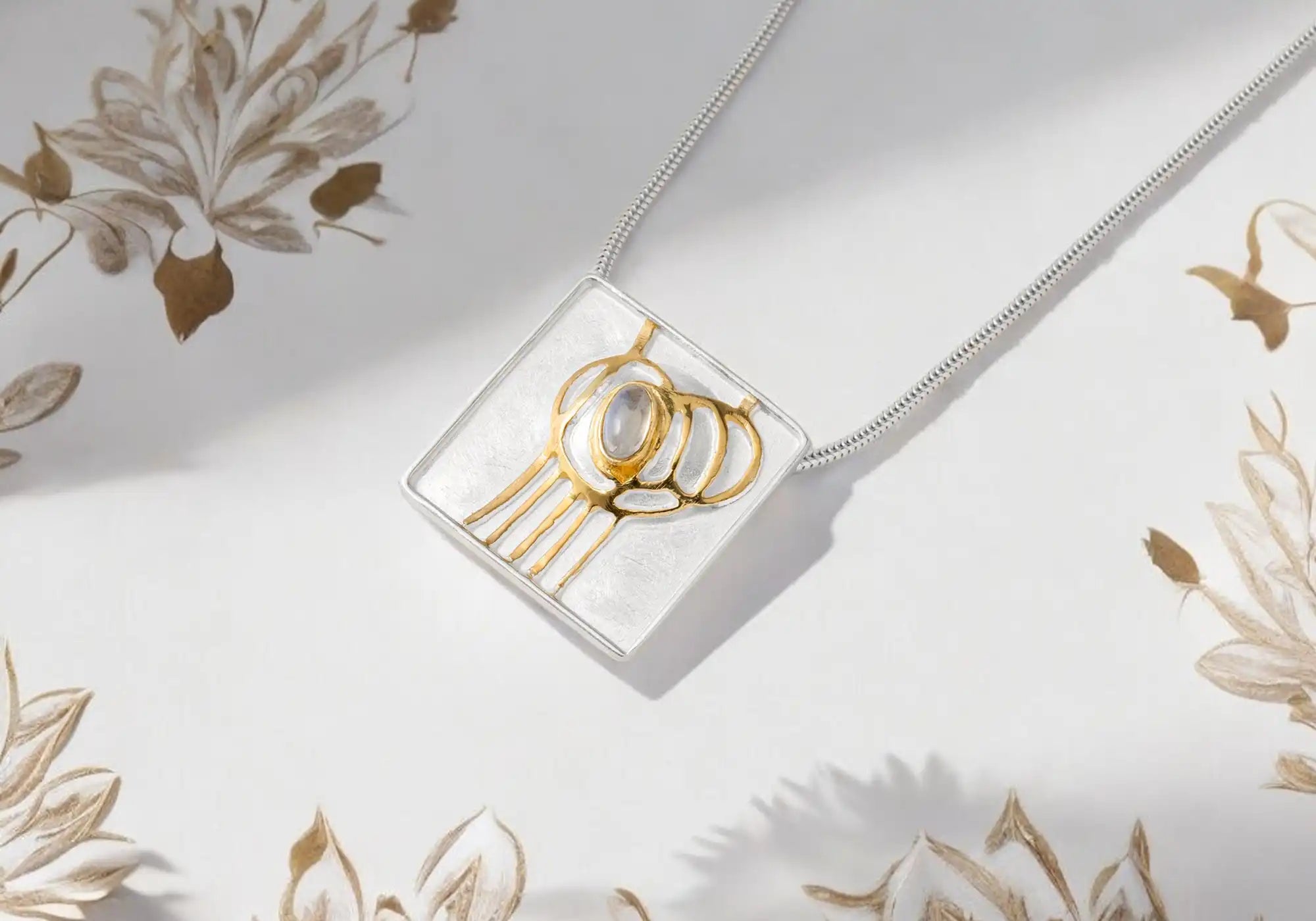 Paula Bolton Art Nouveau necklace, inspired by the Charles Rennie Mackintosh School of Art.