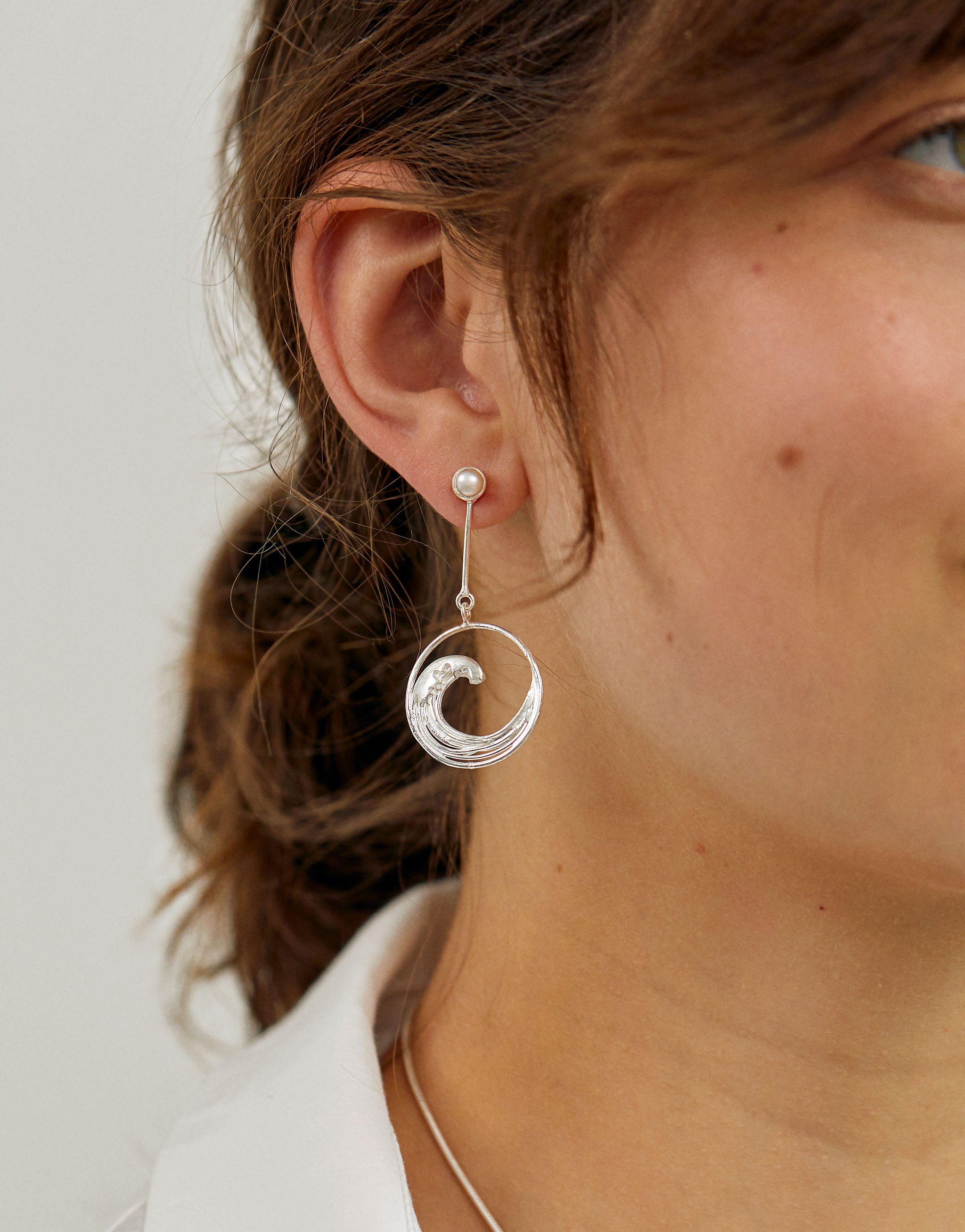 Hokusai art inspired earrings gift for fine art or creative graduate