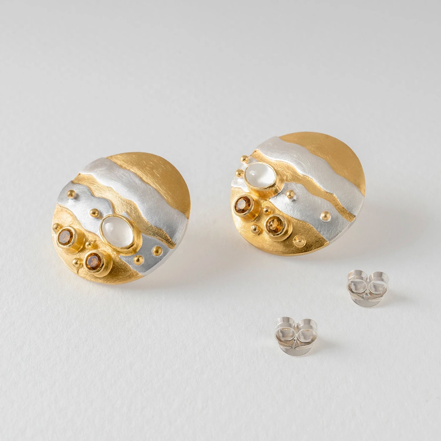 unusual silver earrings sterling silver handmade stud earrings