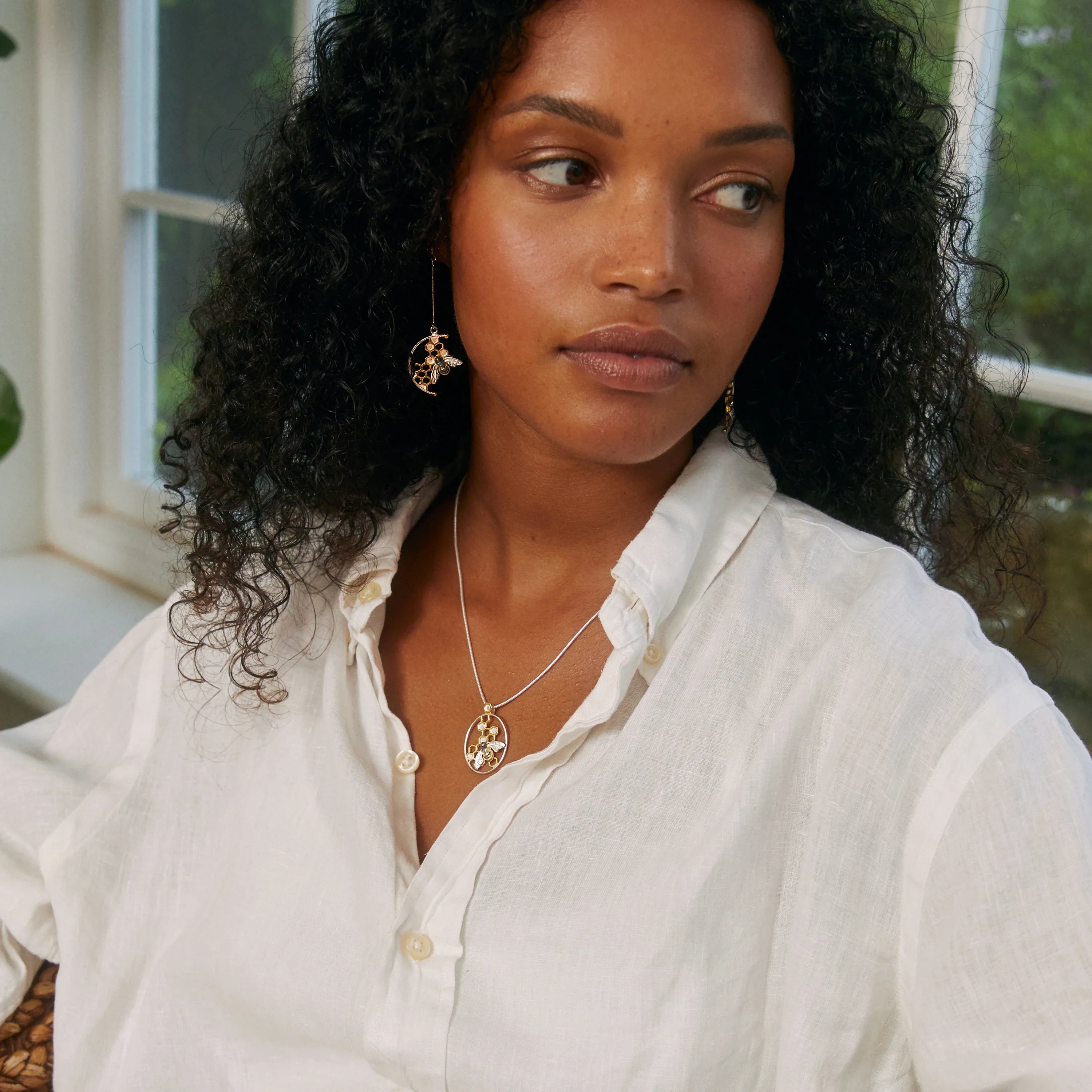 Bee jewellery honey bee earrings and bee necklace