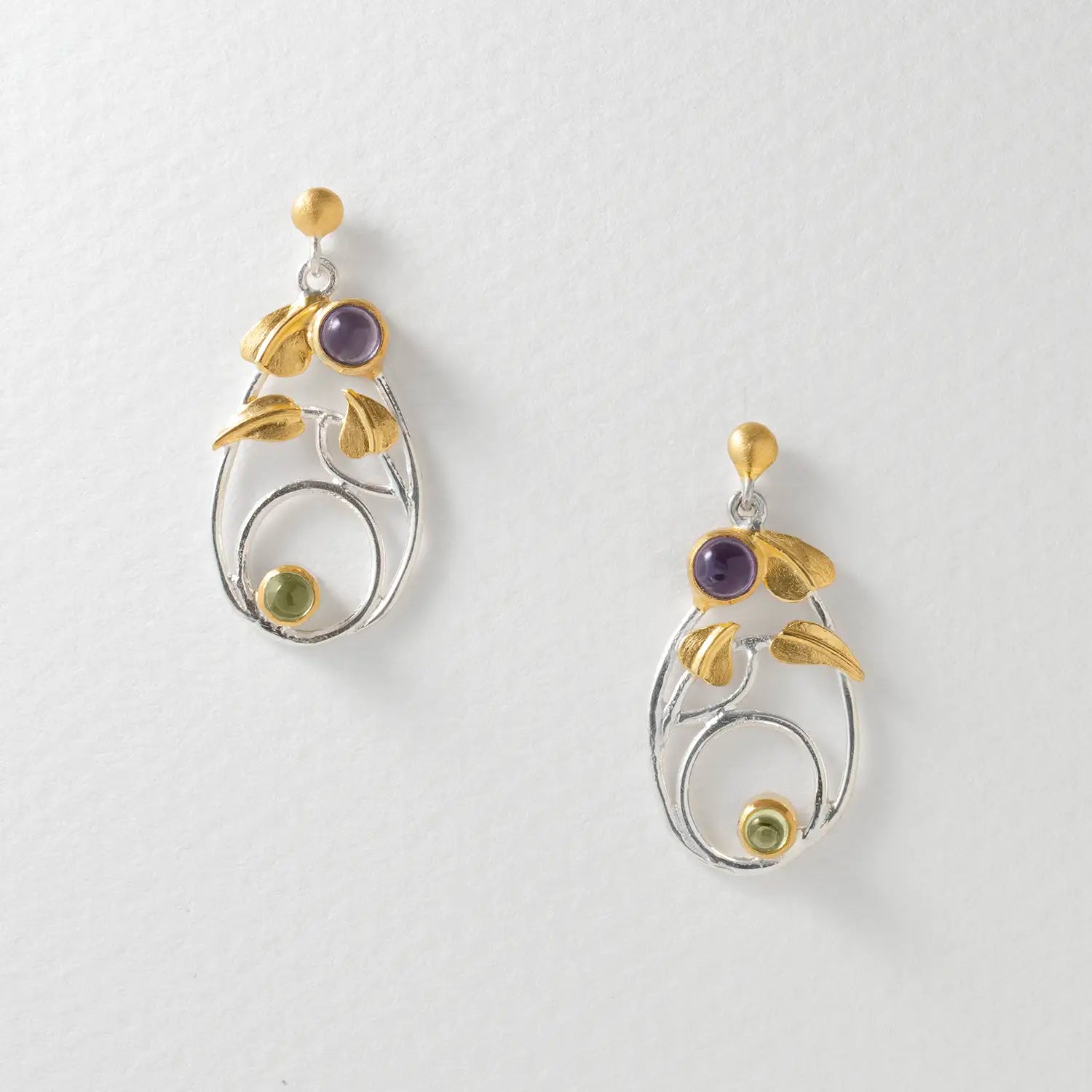 Art Nouveau earrings sterling silver handmade earrings