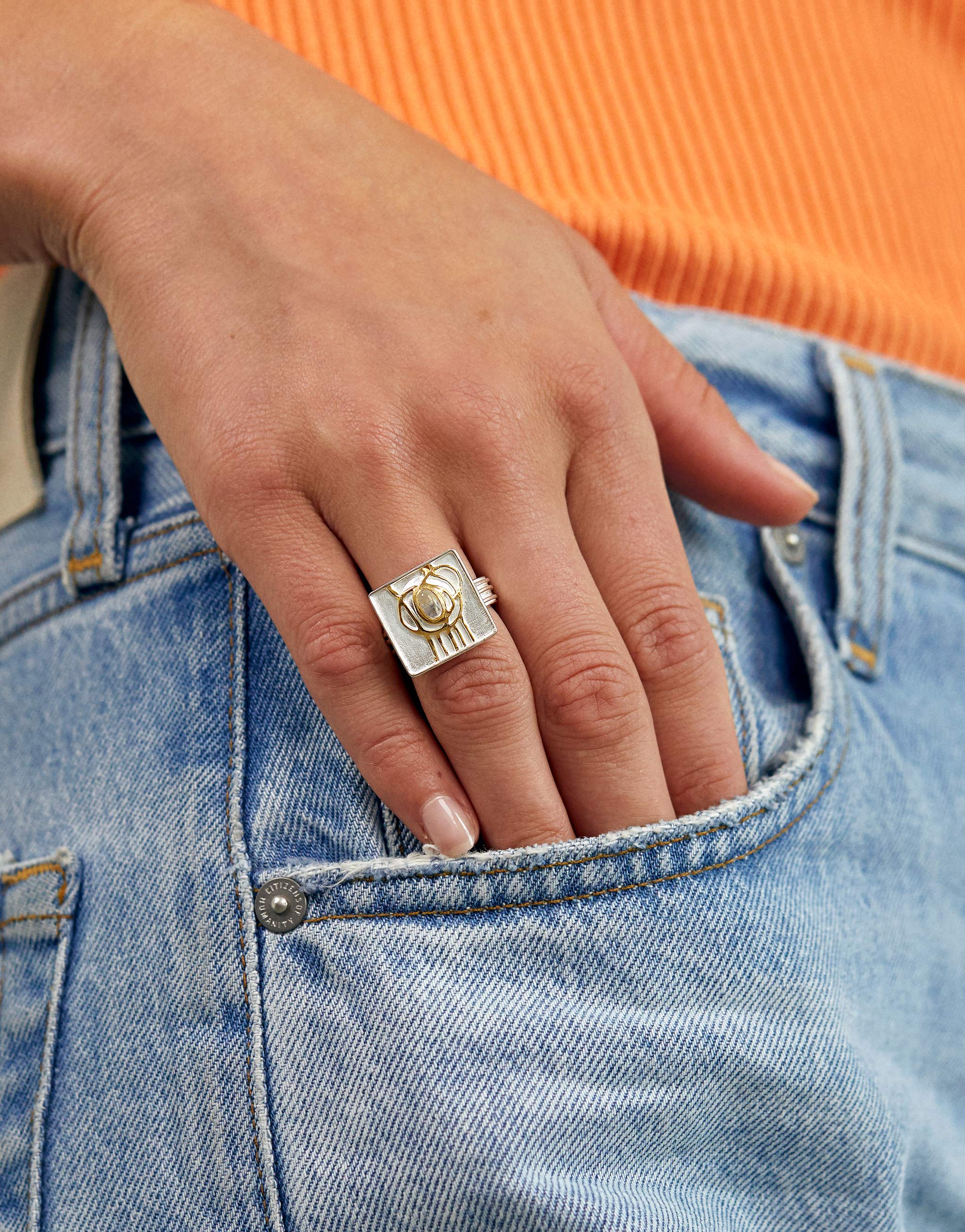 Art Nouveau Silver Ring Inspired by Charles Rennie Mackintosh