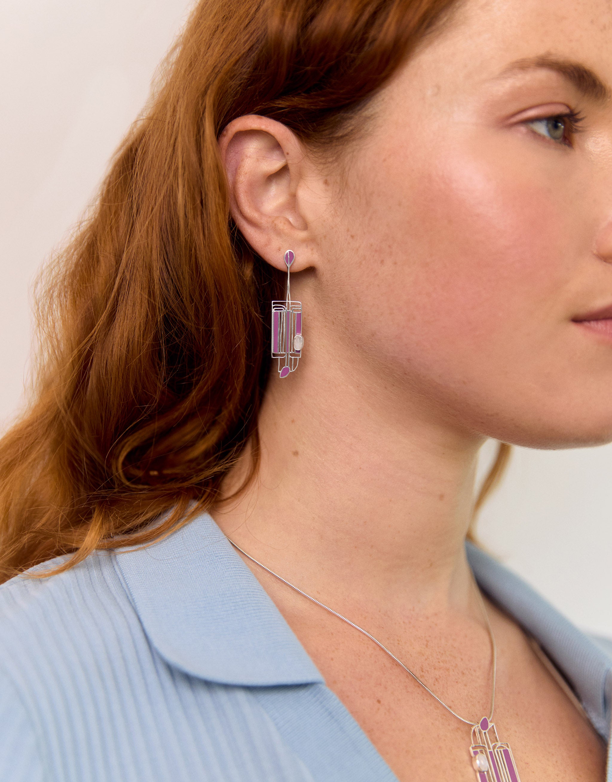 C R Mackintosh at the Willow Earrings