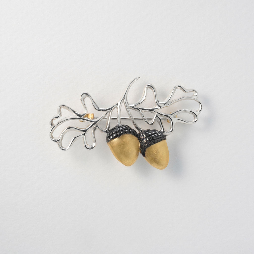 Paula Bolton Silver Jewellery - Designer Acorn Brooch Pin