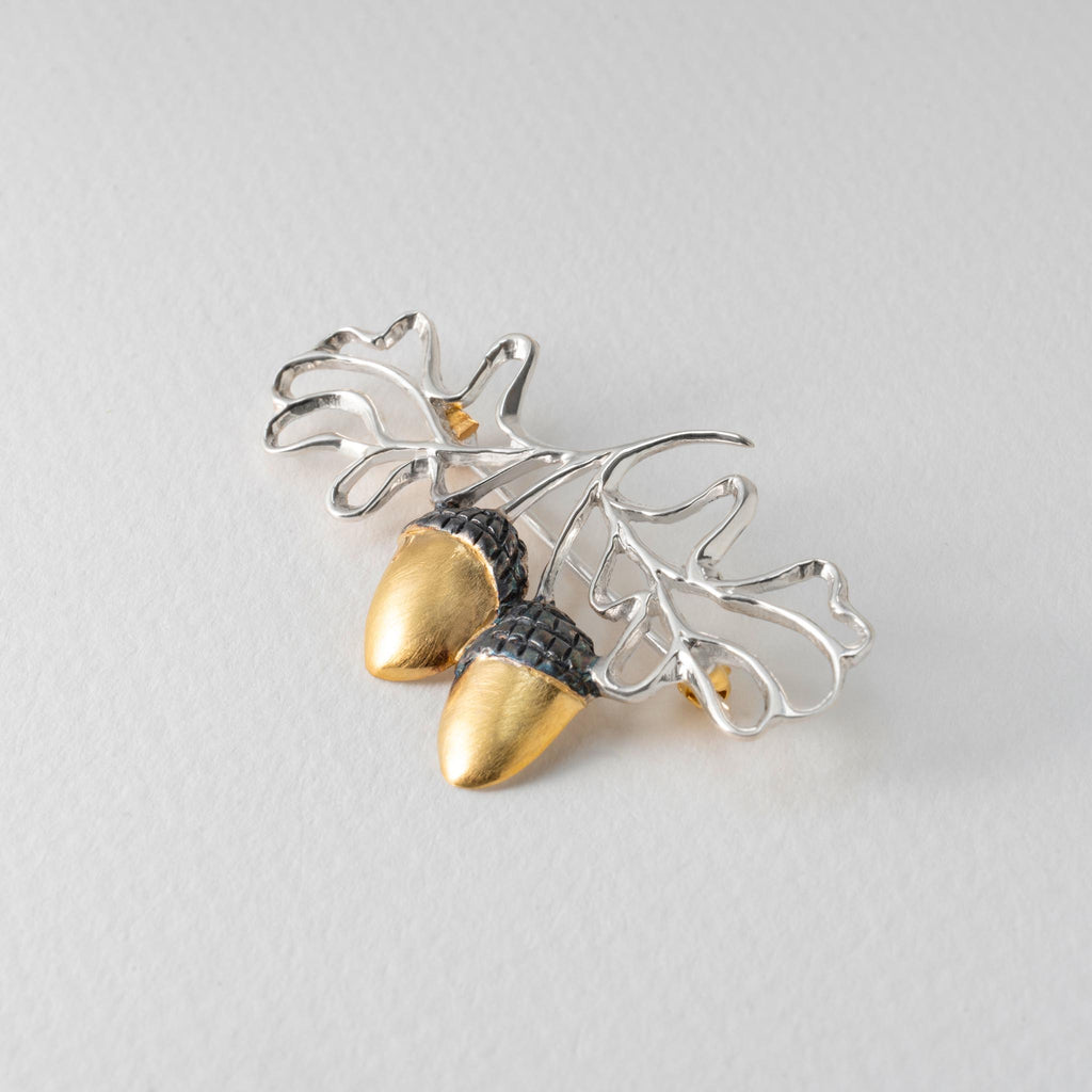 Paula Bolton Silver Jewellery - Acorn Autumn Winter Brooch