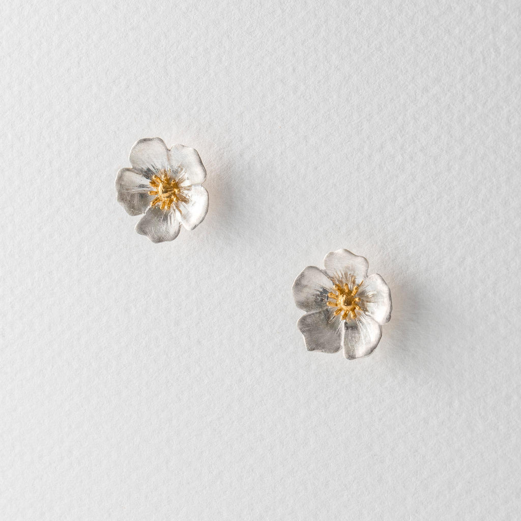 Paula Bolton Silver Jewellery - Buttercup Flower Earrings