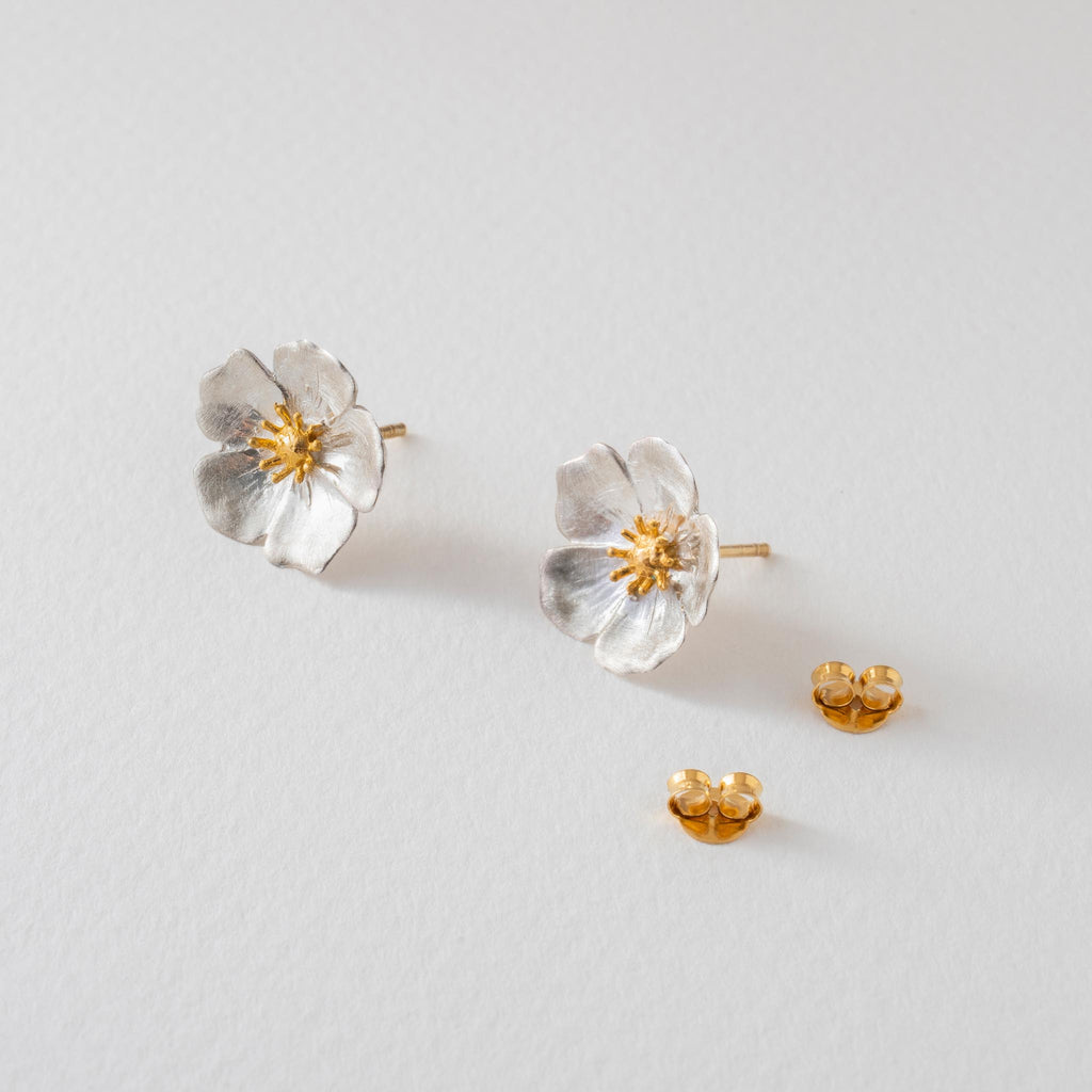 Paula Bolton Silver Jewellery - Buttercup Flower Stud Earrings