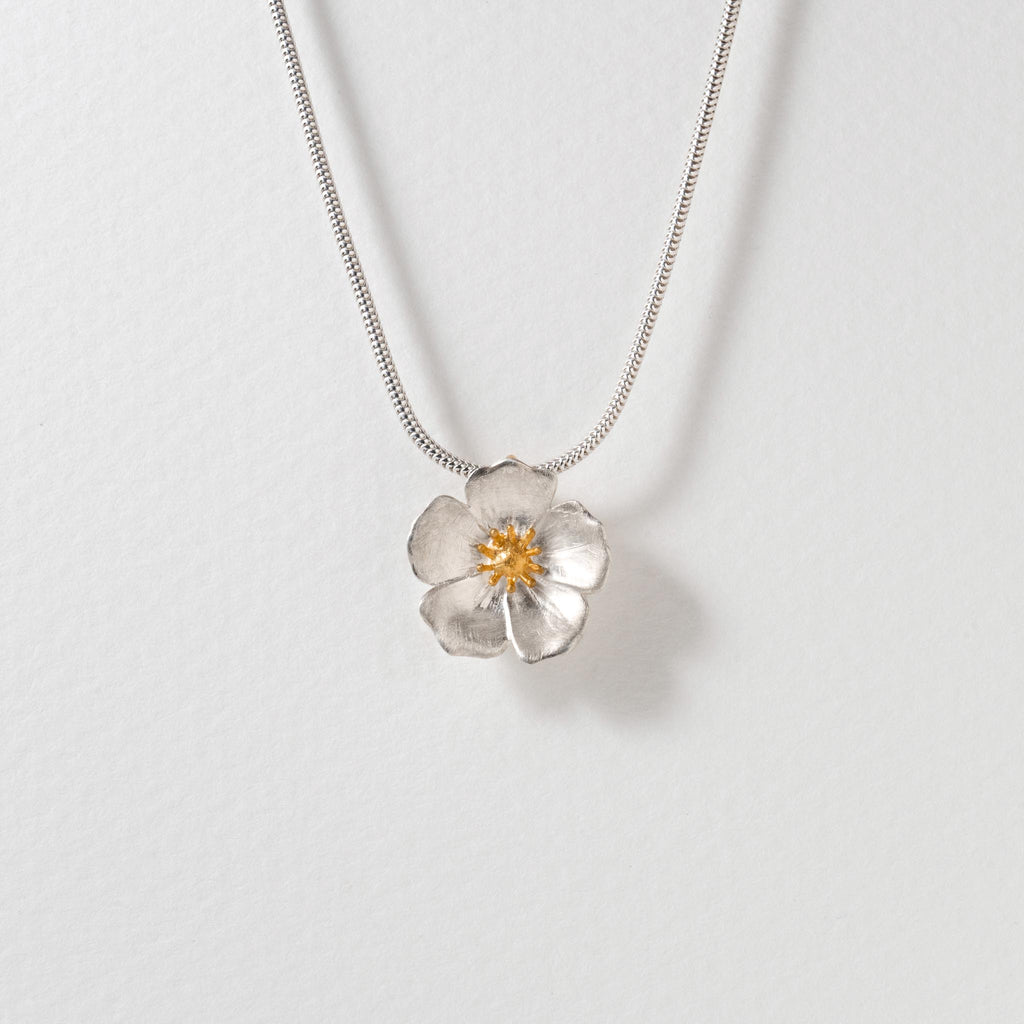 Paula Bolton Silver Jewellery - Buttercup Flower Necklace