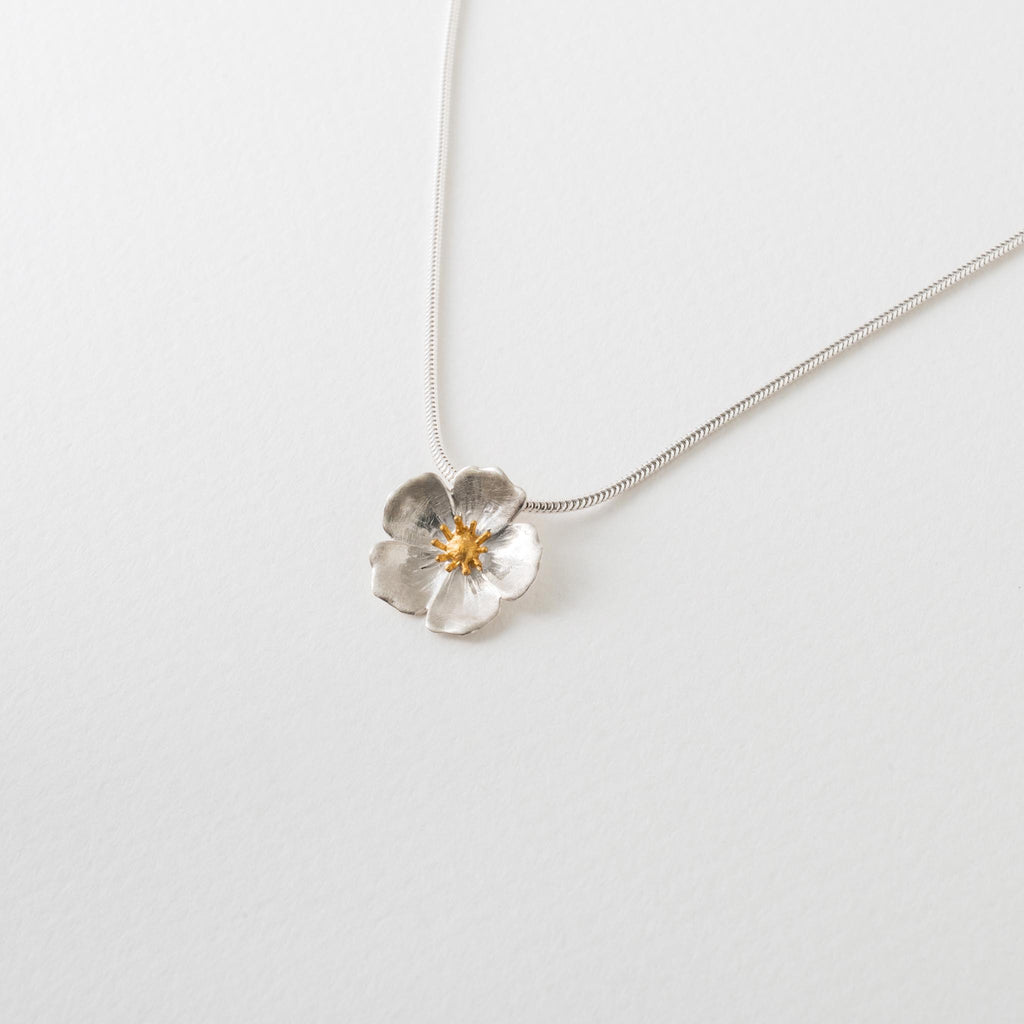 Paula Bolton Silver Jewellery - Buttercup Flower Necklace Pendant