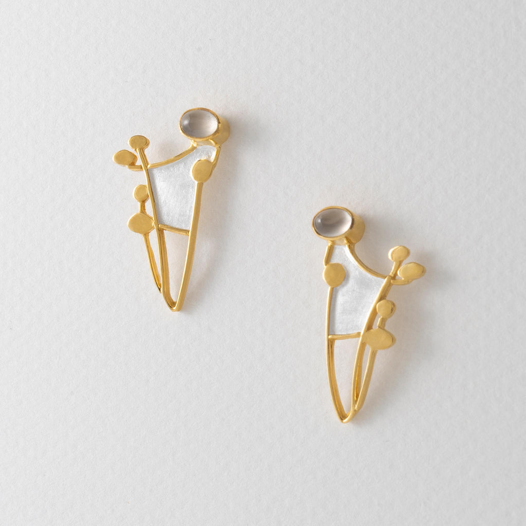Paula Bolton Silver Jewellery - Hedgerow Moonstone Earrings