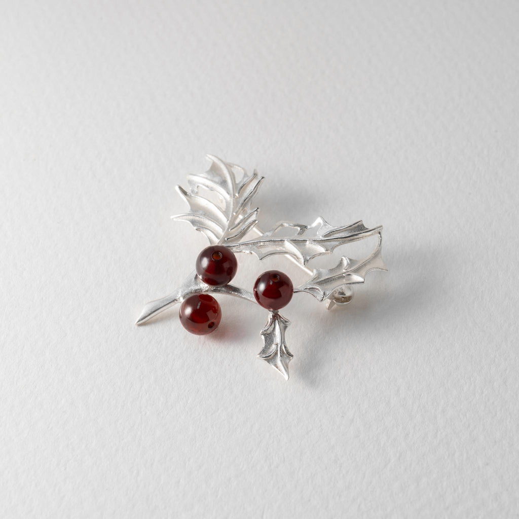 Paula Bolton Silver Jewellery - Holly Winter Designer Brooch