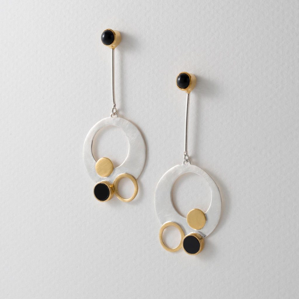 Paula Bolton Silver Jewellery - Klimt Circle Designer Statement Earrings