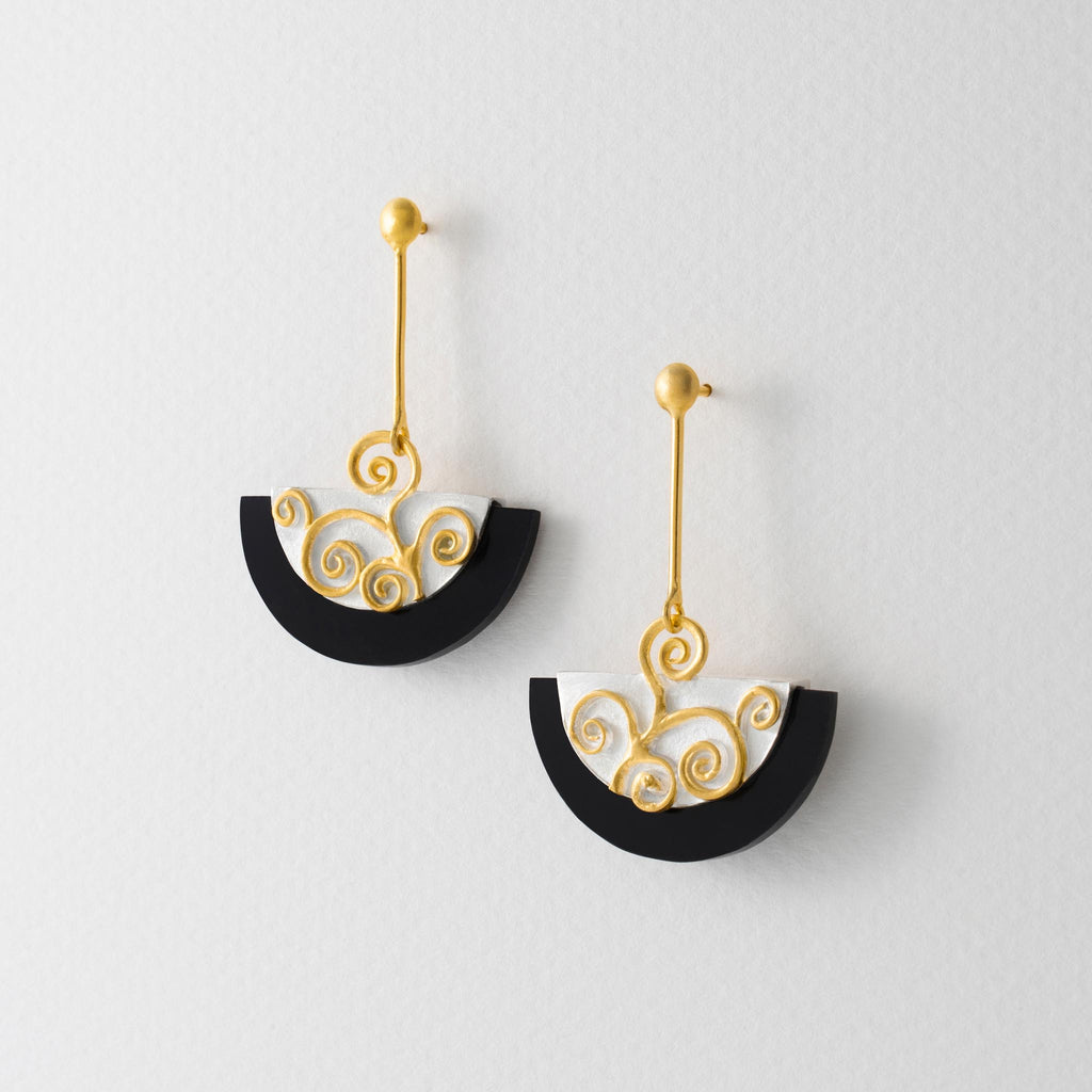 Paula Bolton Silver Jewellery - Klimt Inspired Art Earrings