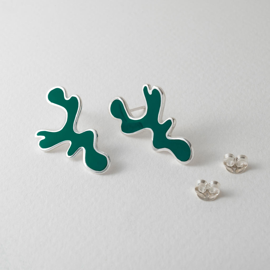 Paula Bolton Silver Jewellery - Green Matisse Earrings