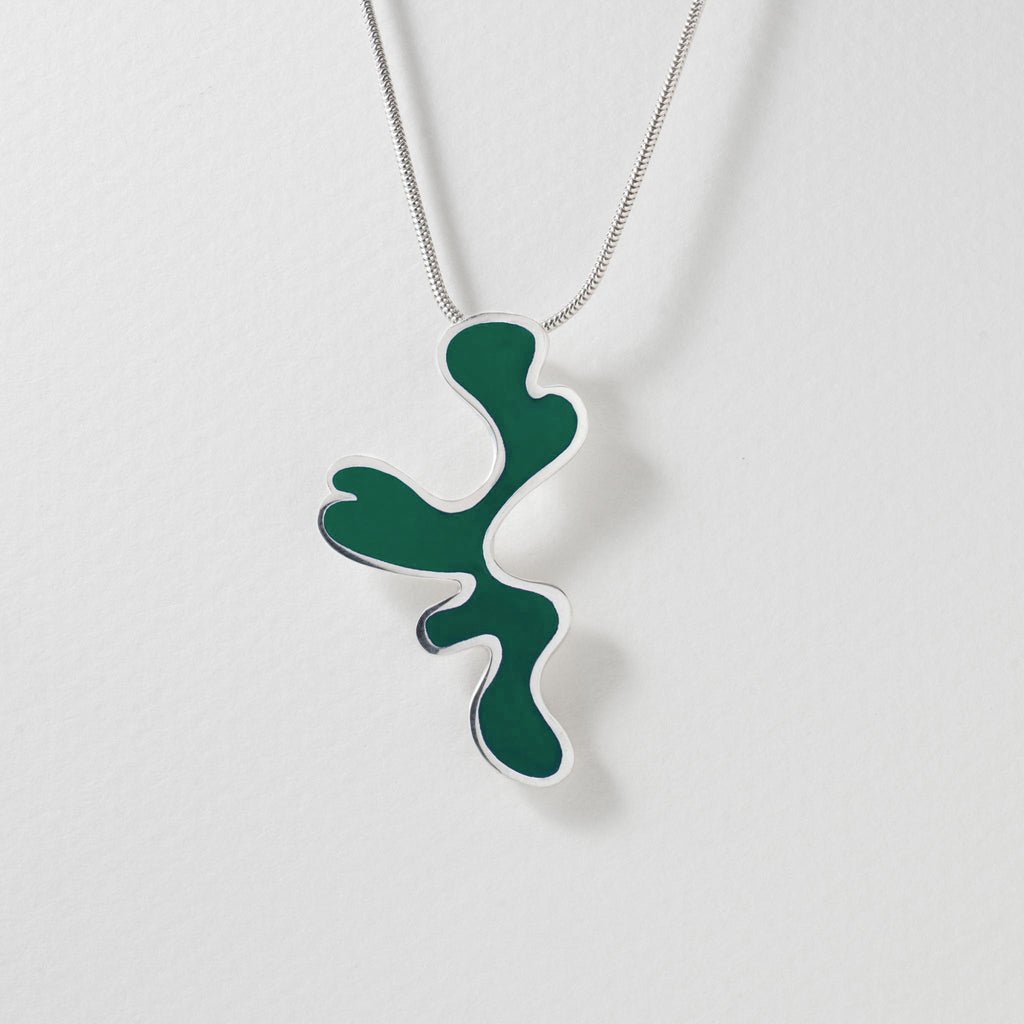 Paula Bolton Silver Jewellery - Matisse Green Art Necklace