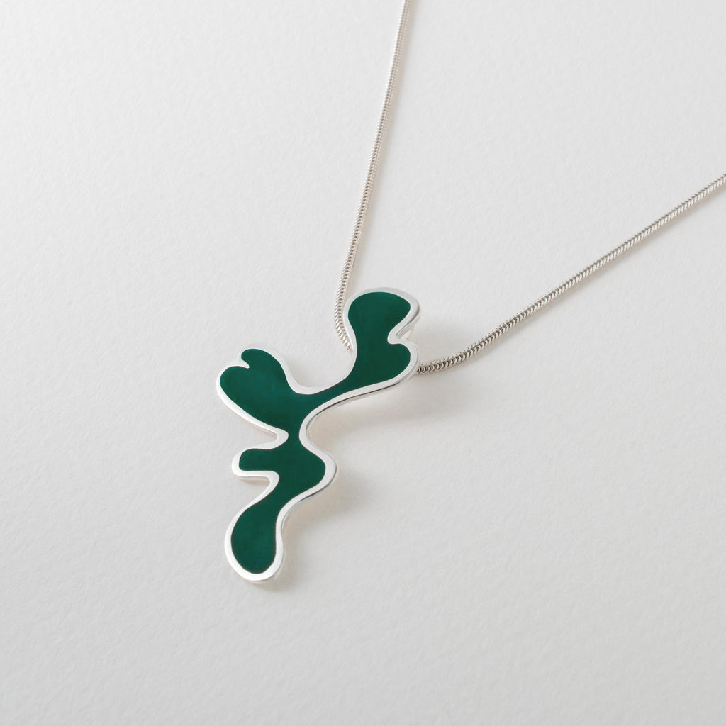 Paula Bolton Silver Jewellery - Matisse Green Art Necklace Pendant