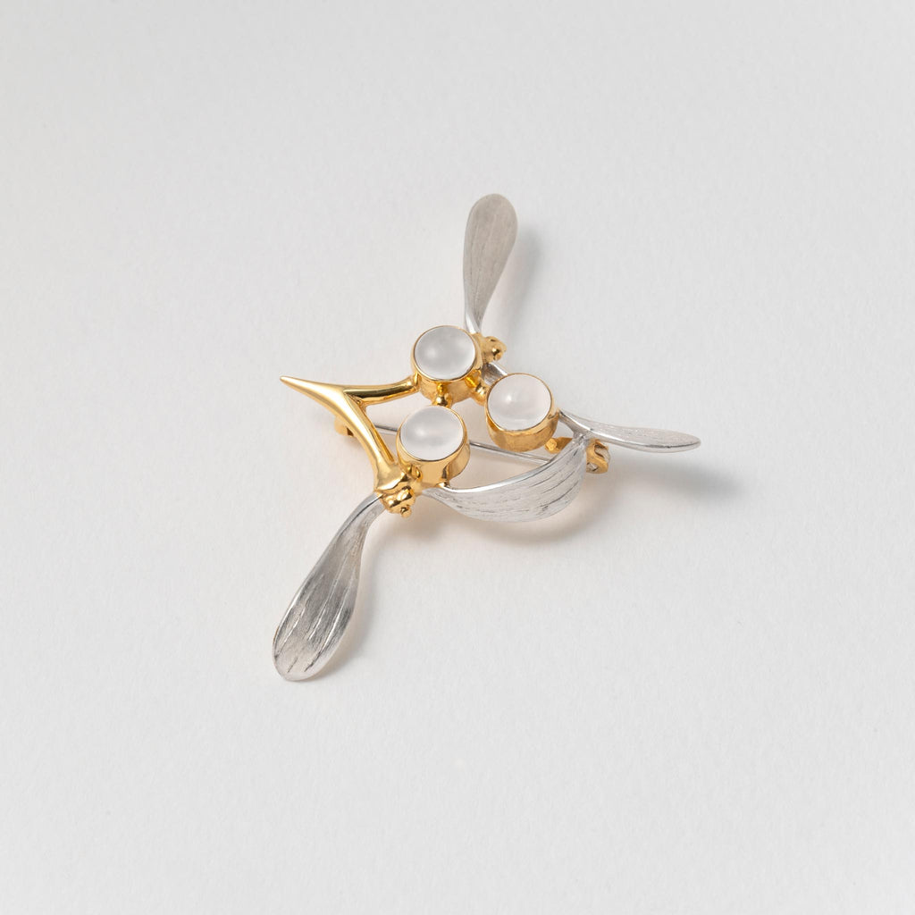 Paula Bolton Silver Jewellery - Designer Mistletoe Brooch