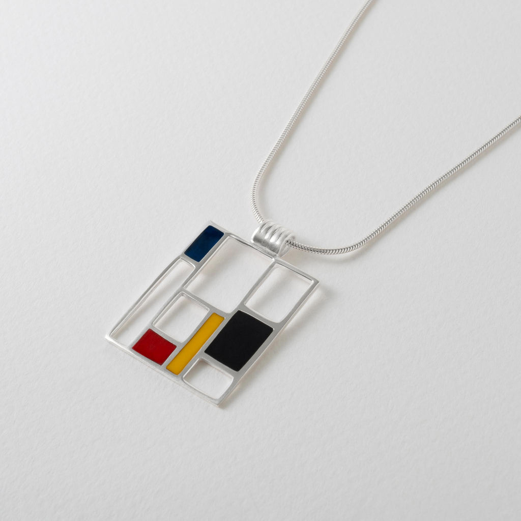 Paula Bolton Silver Jewellery - 1930s Mondrian Art Necklace