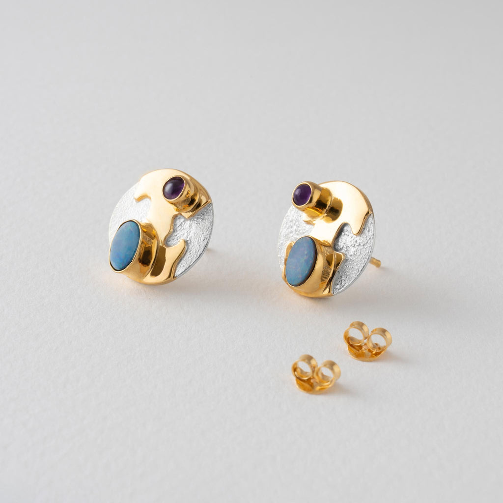 Paula Bolton Silver Jewellery - Monet Amethyst Stud Earrings