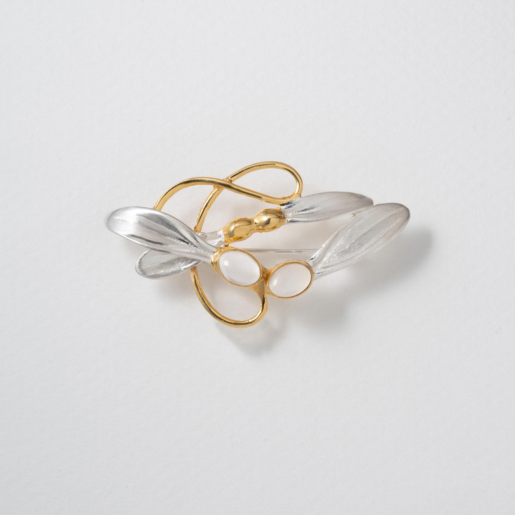 Paula Bolton Silver Jewellery - Sycamore Designer Moonstone Brooch