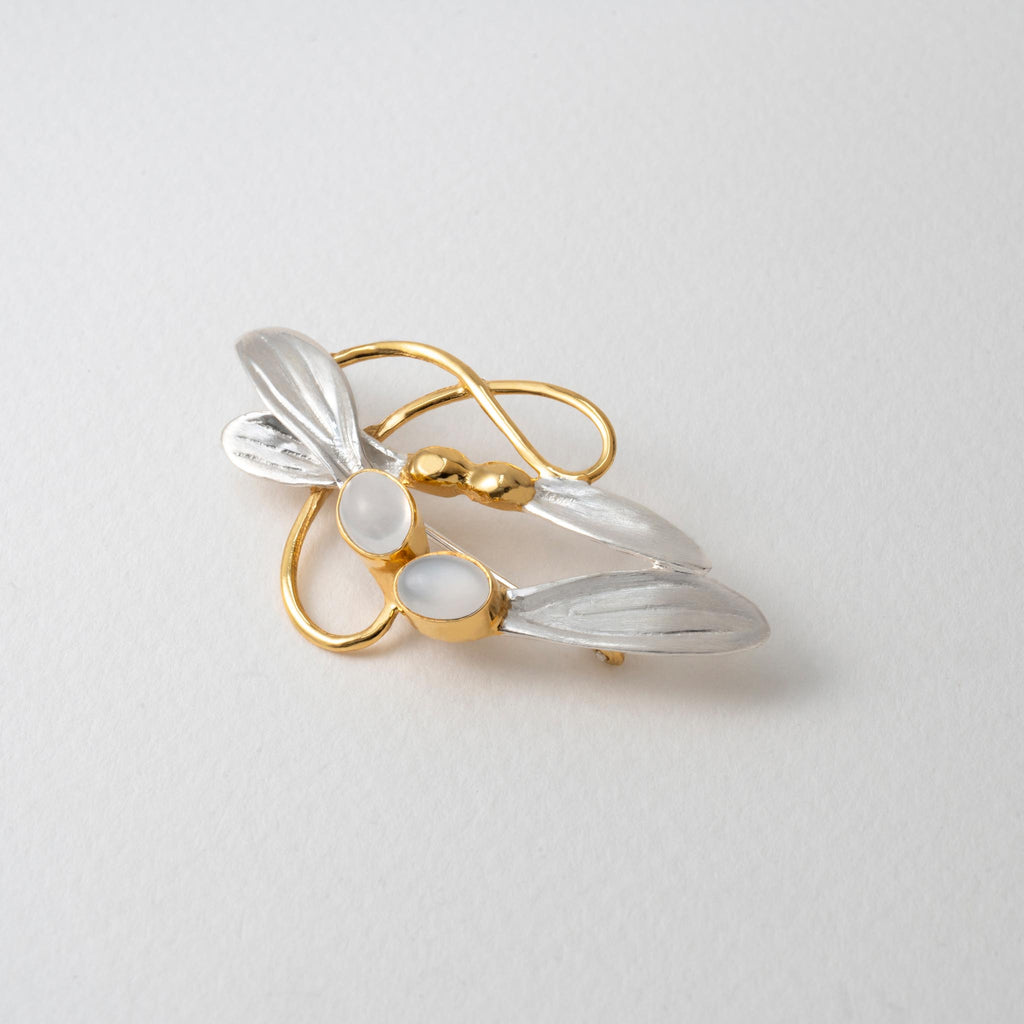 Paula Bolton Silver Jewellery - Sycamore Designer Moonstone Brooch