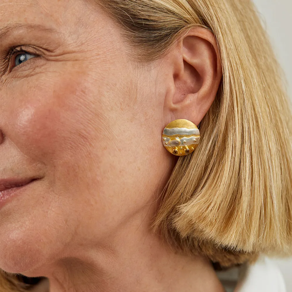 Paula Bolton Jupiter Inspired Earrings, jewellery for astronomers and lovers of the cosmos.