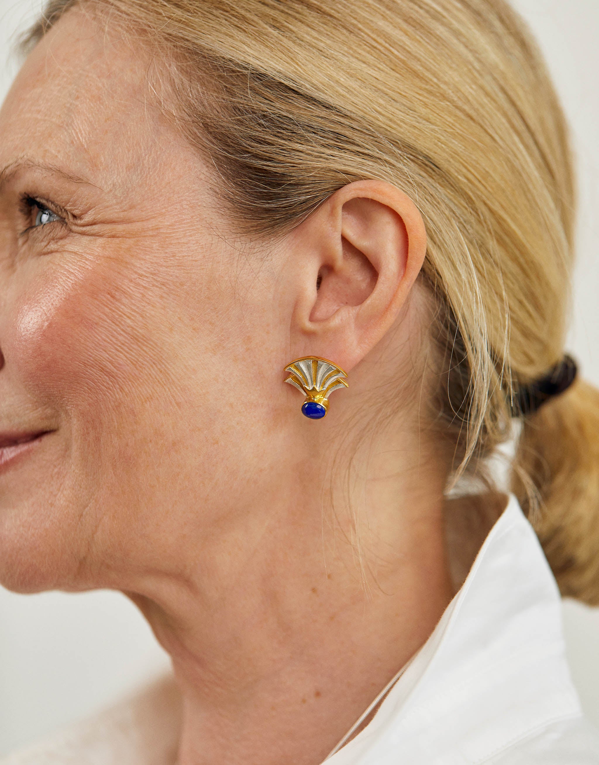 Egyptian Lotus Stud Earrings
